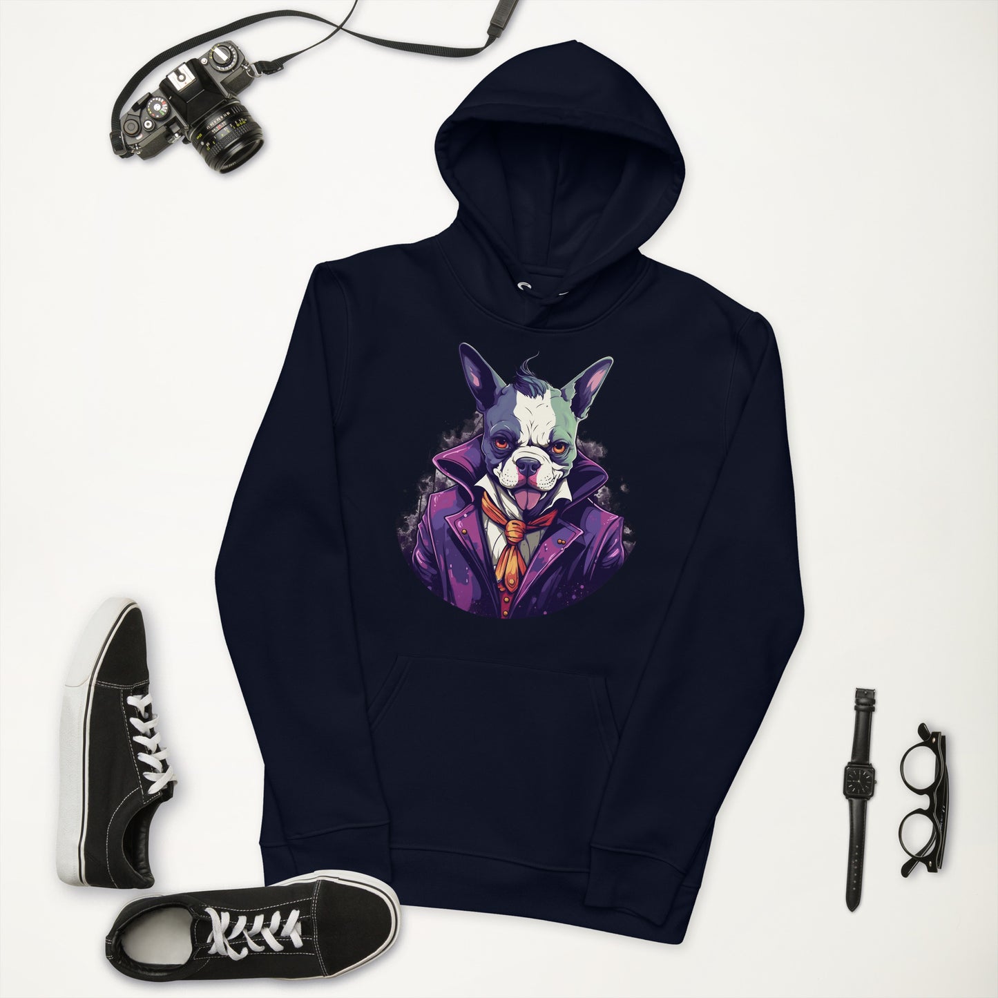 Frenchie Joker Villainous Unisex essential eco Hoodie