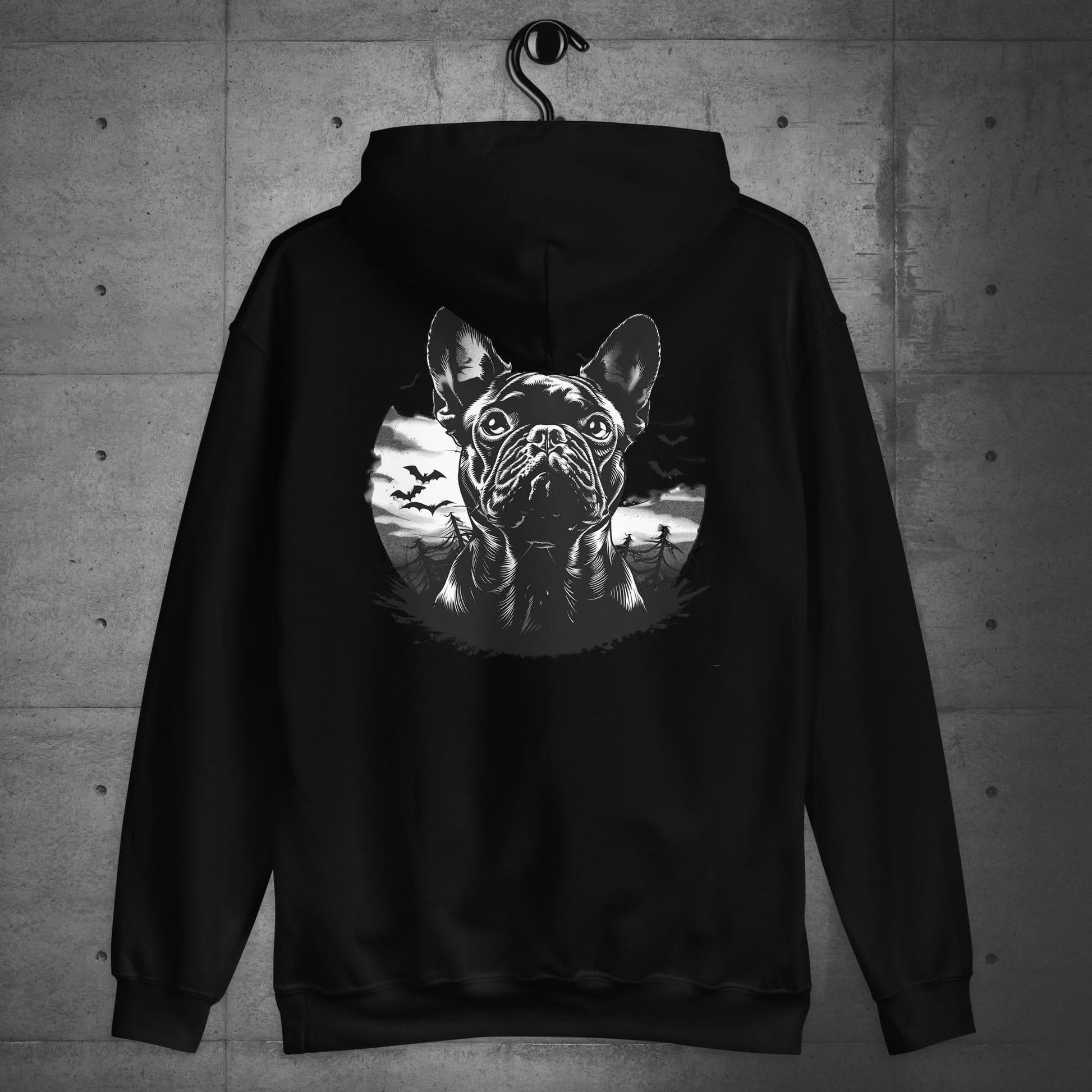 "Frenchie Vampire bloodhunt"- Unisex Hoodie - Back Print - Frenchie Emporium