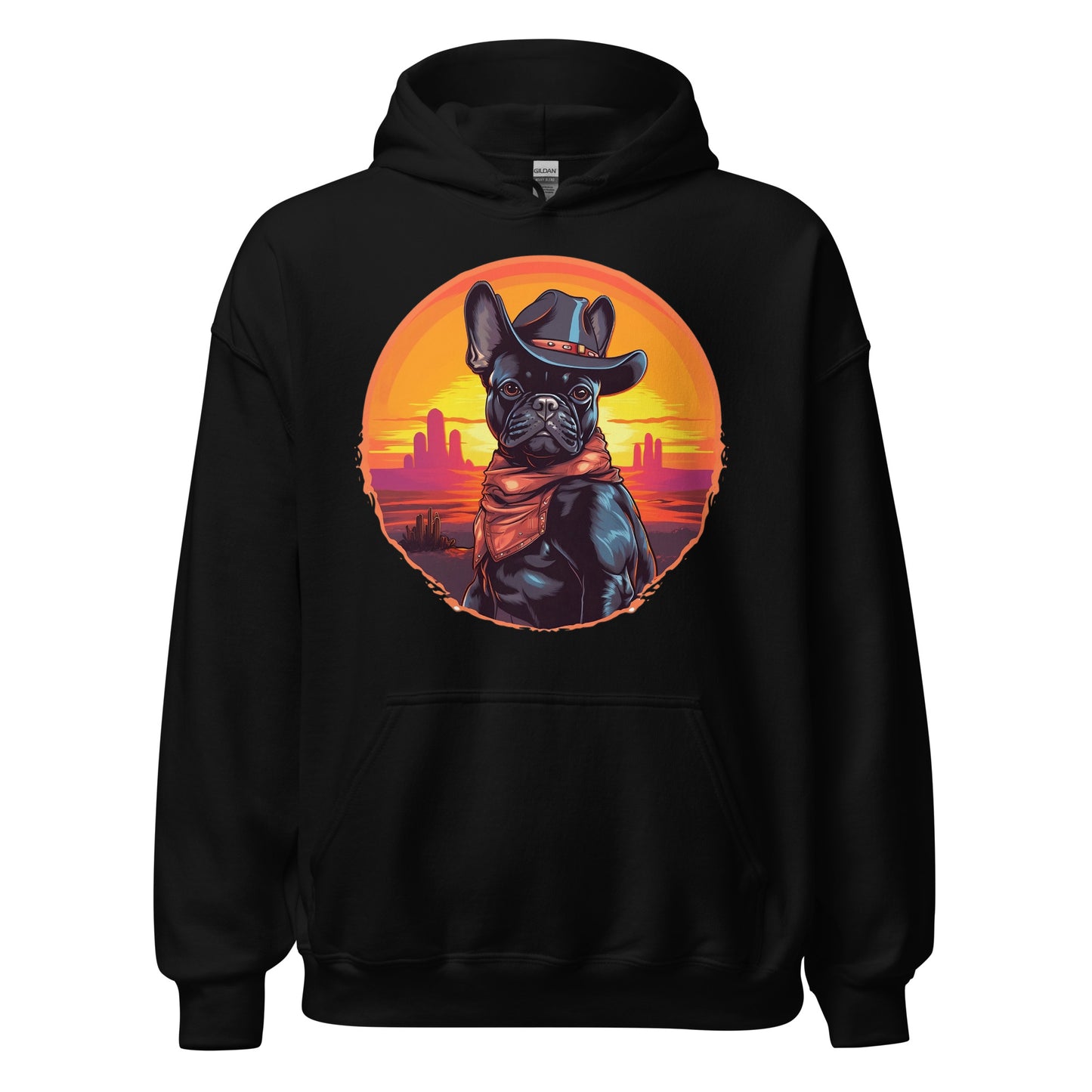 Wild West Cowboy Style Frenchie Unisex Hoodie