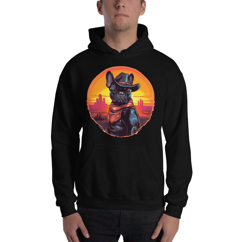 Wild West Cowboy Style Frenchie Unisex Hoodie