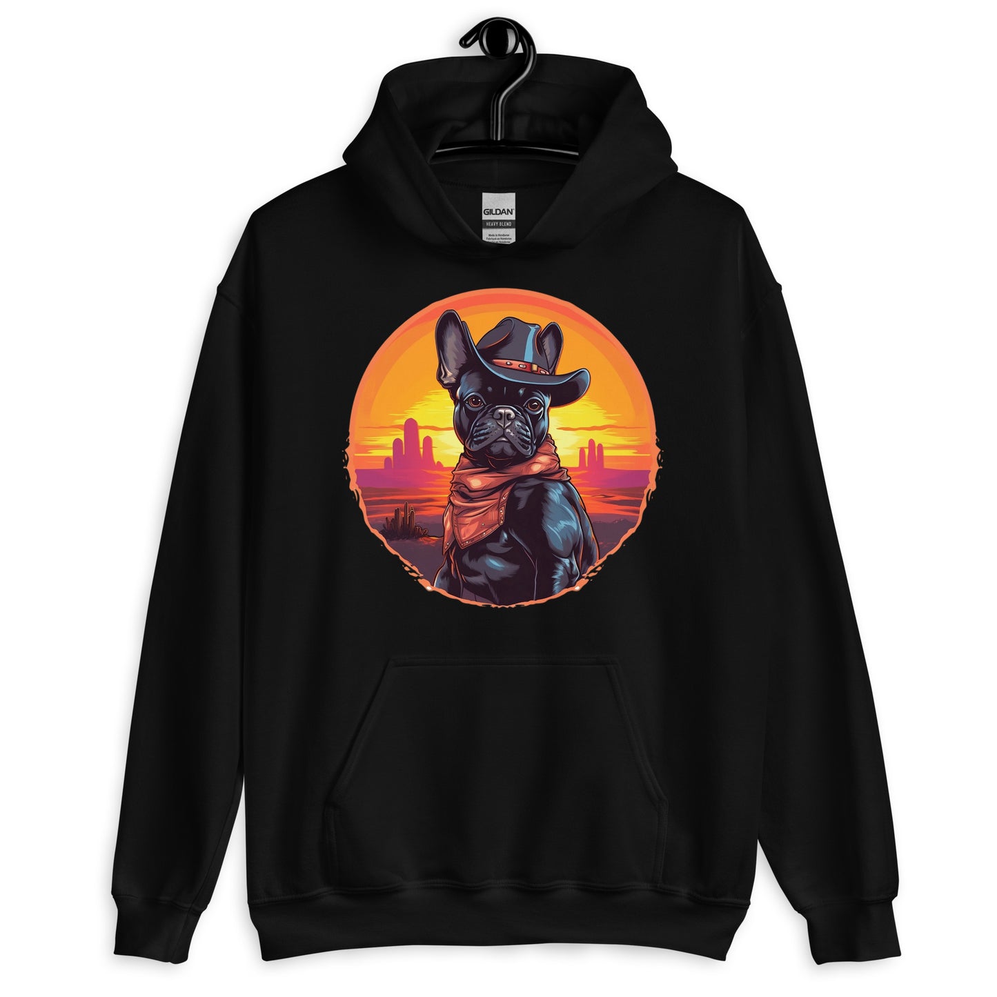 Wild West Cowboy Style Frenchie Unisex Hoodie