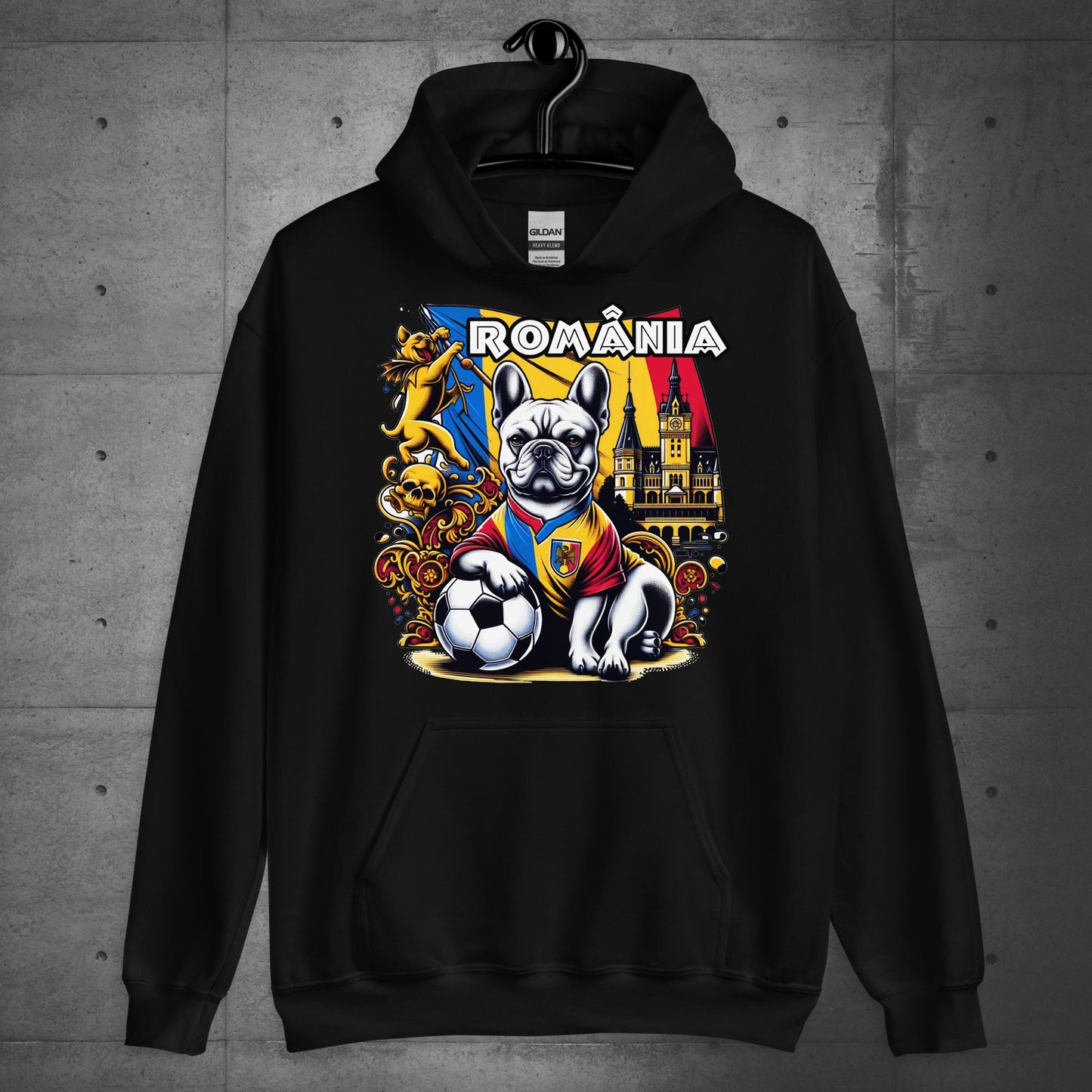 Frenchie Romanian Football Unisex Hoodie