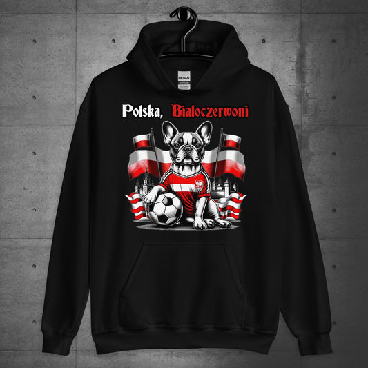 Frenchie Polish Football Unisex Hoodie- Polska Bialoczerwoni - Frenchie Emporium