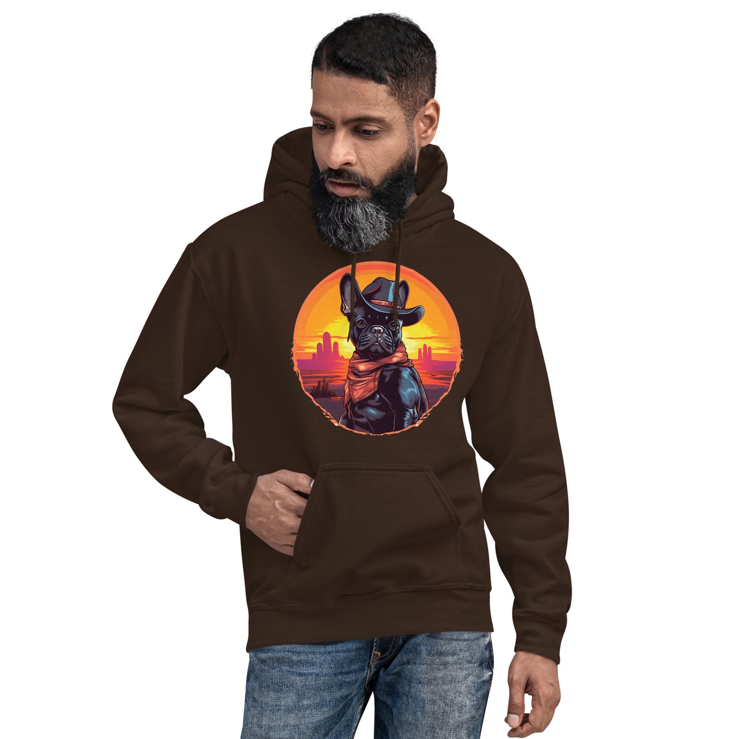 Wild West Cowboy Style Frenchie Unisex Hoodie