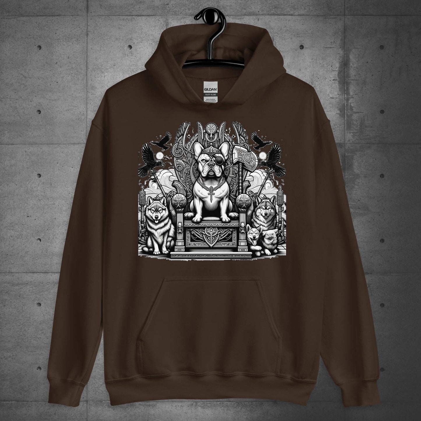 "Throne of Power" Frenchie Unisex Hoodie - Frenchie Emporium