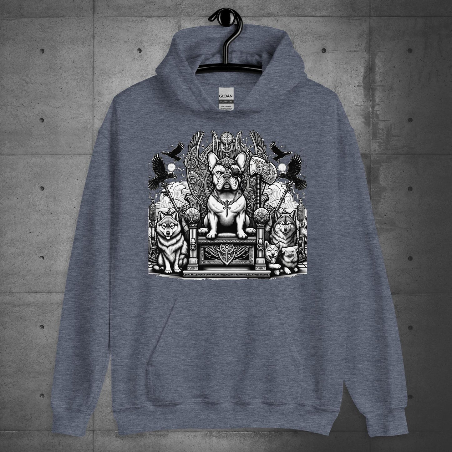 "Throne of Power" Frenchie Unisex Hoodie - Frenchie Emporium