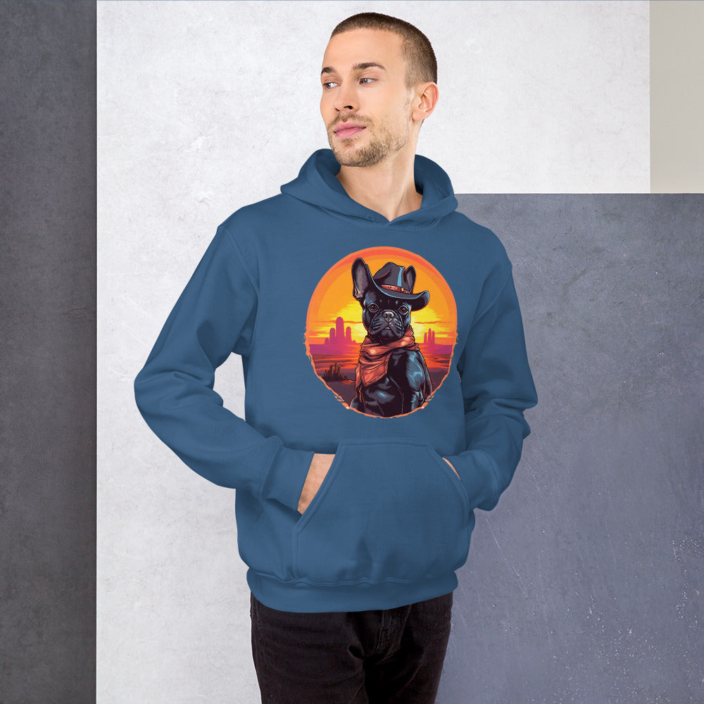 Wild West Cowboy Style Frenchie Unisex Hoodie