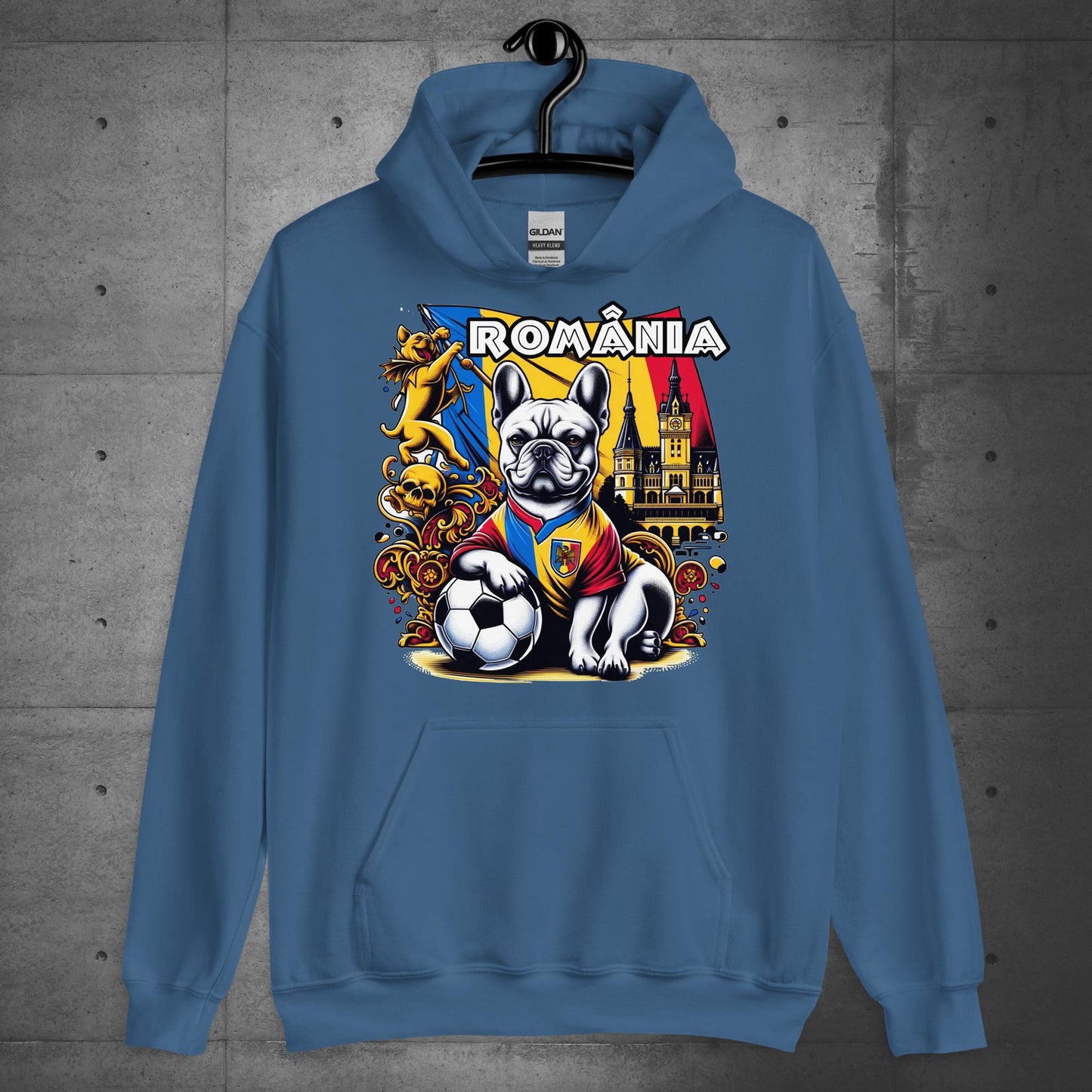 Frenchie Romanian Football Unisex Hoodie