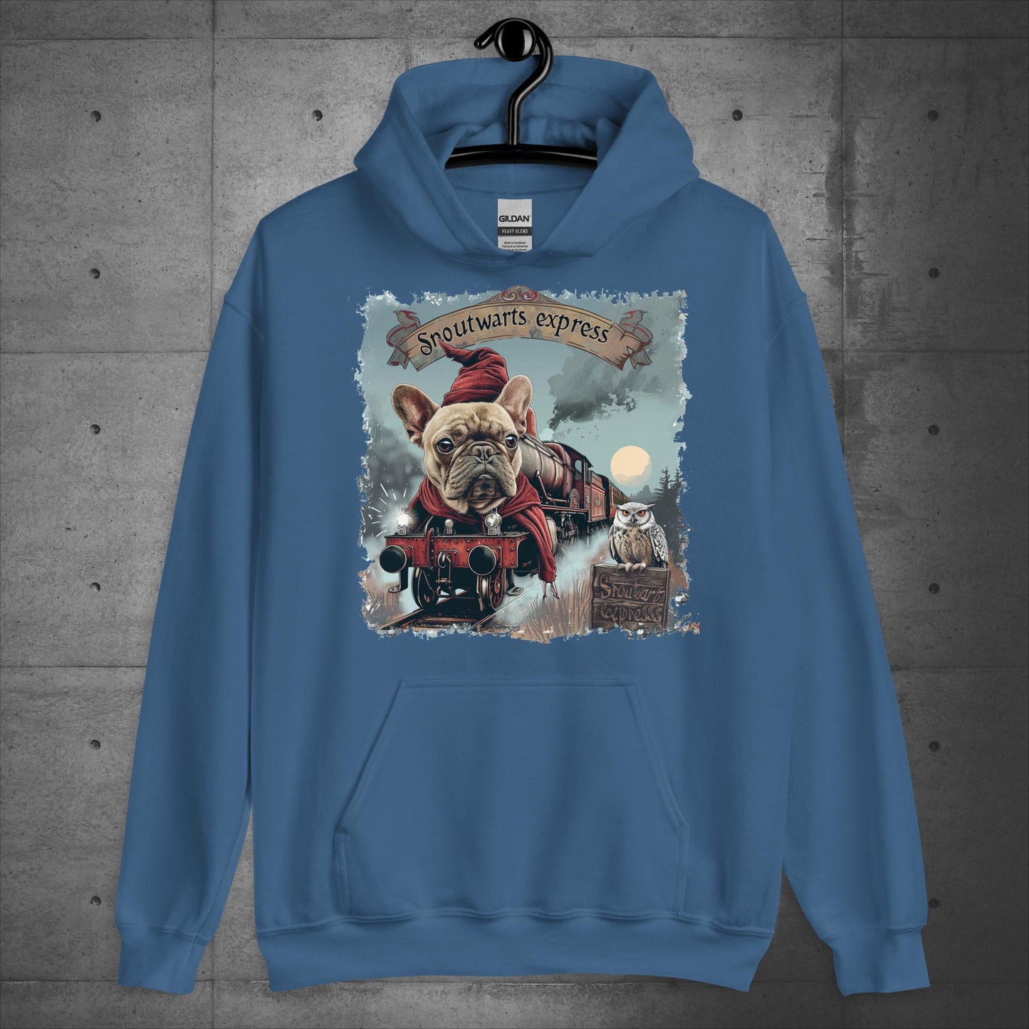 Unisex French Bulldog "Snoutwarts Express" Hoodie - Frenchie Emporium