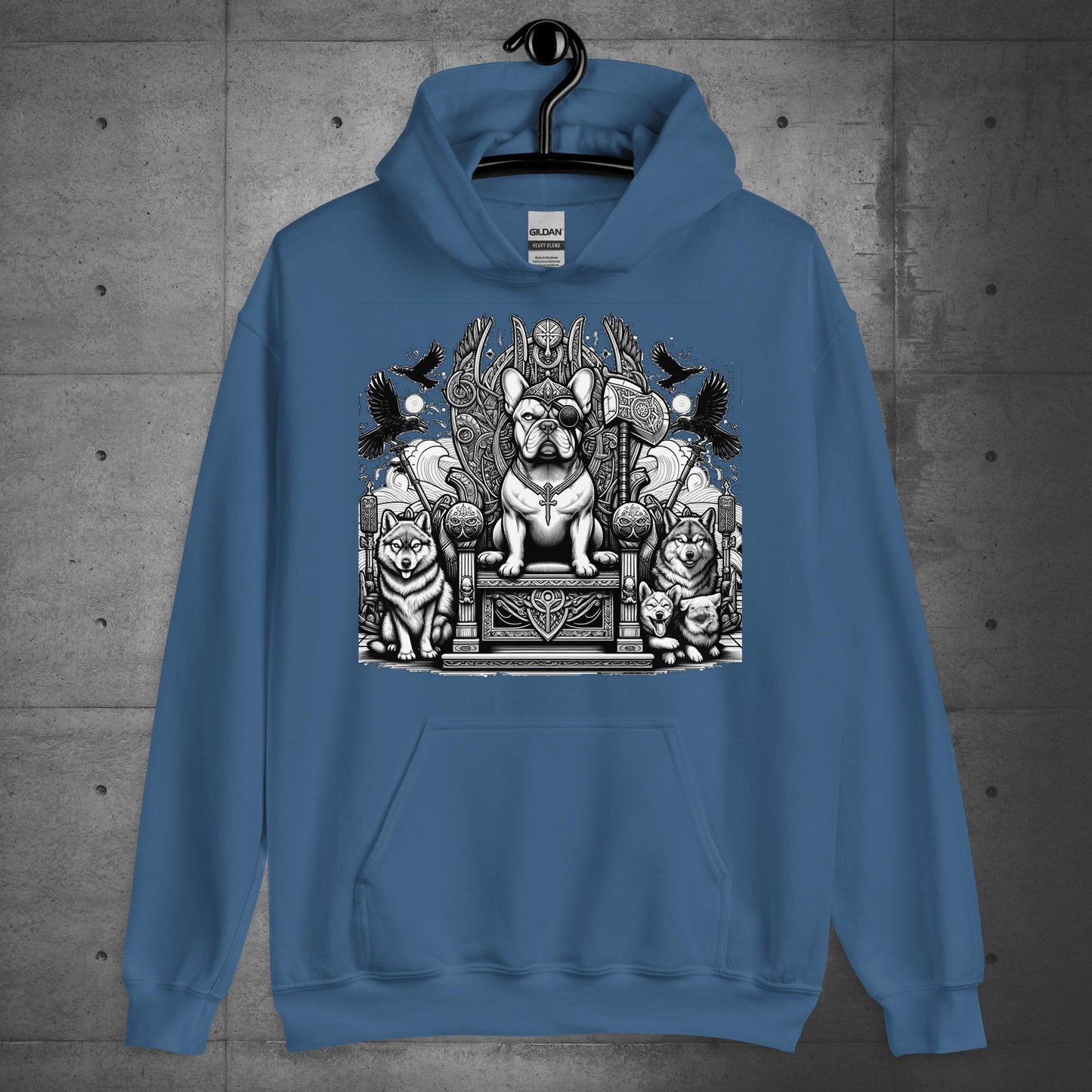 "Throne of Power" Frenchie Unisex Hoodie - Frenchie Emporium