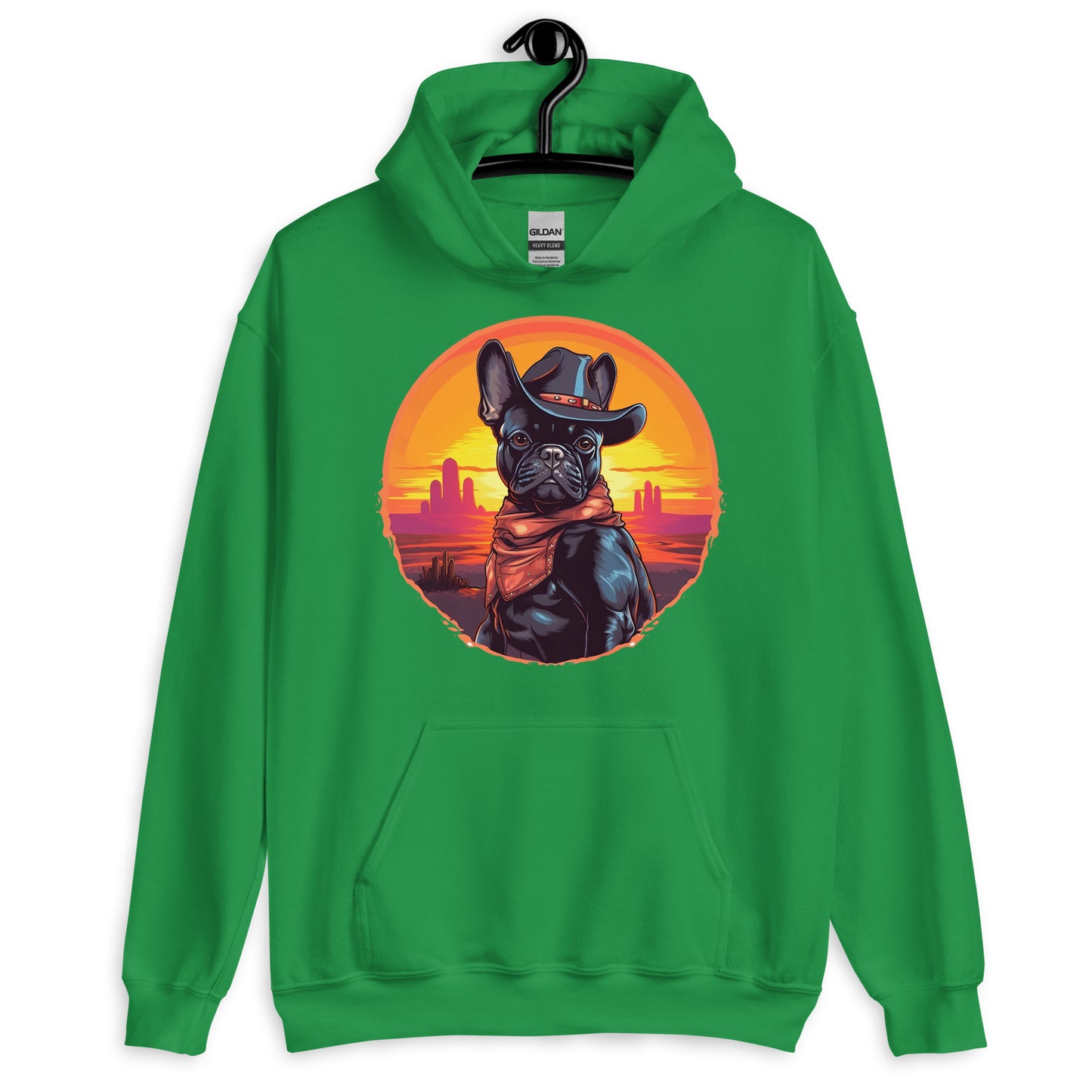 Wild West Cowboy Style Frenchie Unisex Hoodie