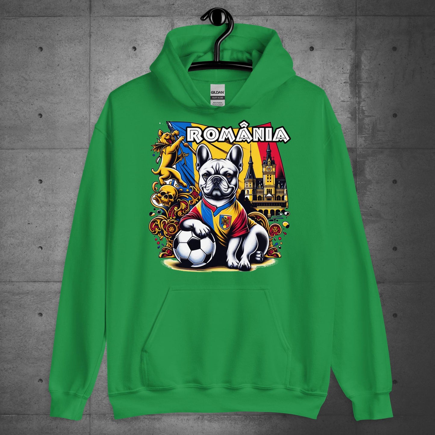 Frenchie Romanian Football Unisex Hoodie