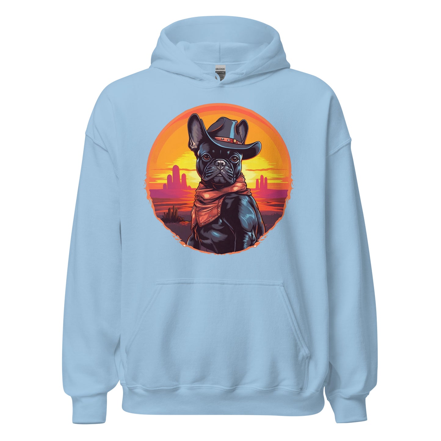 Wild West Cowboy Style Frenchie Unisex Hoodie