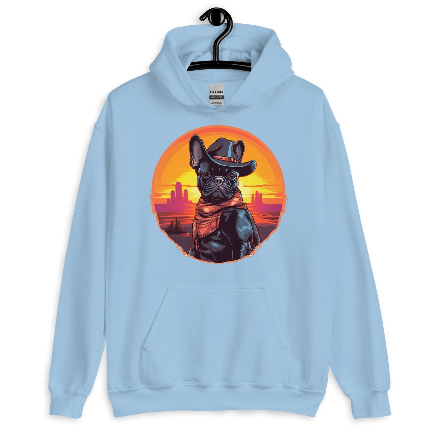 Wild West Cowboy Style Frenchie Unisex Hoodie