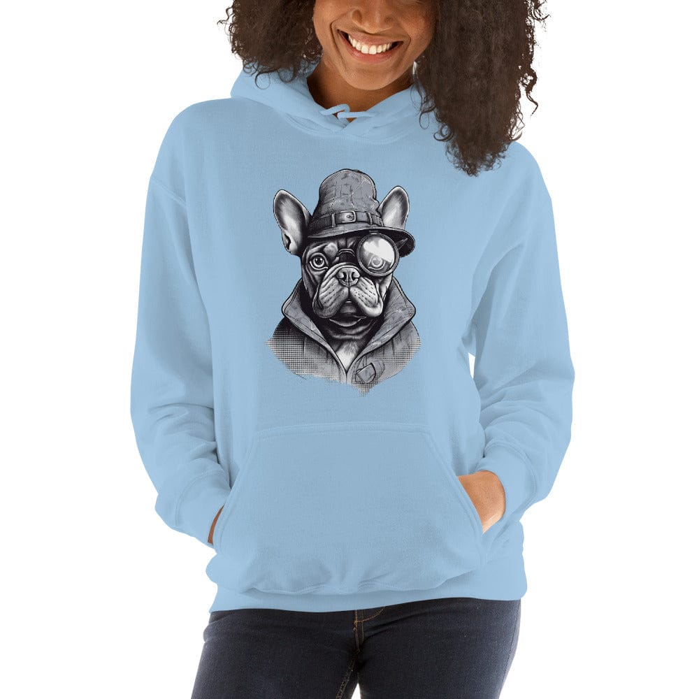 Frenchie Monocle: Stylish Canine Fashion with a Touch of Sophistication - Unisex Hoodie