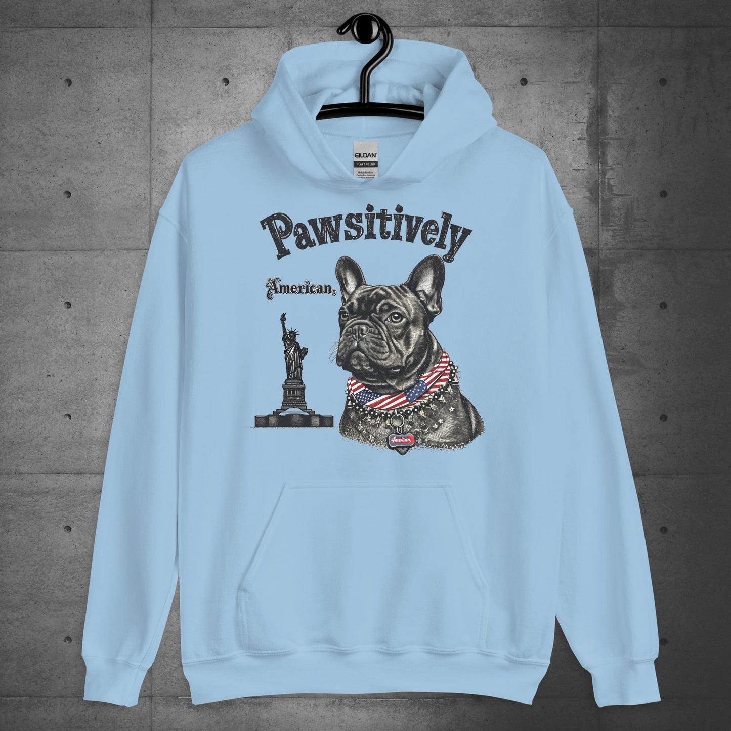 Unisex "Pawsitively American" French Bulldog Hoodie