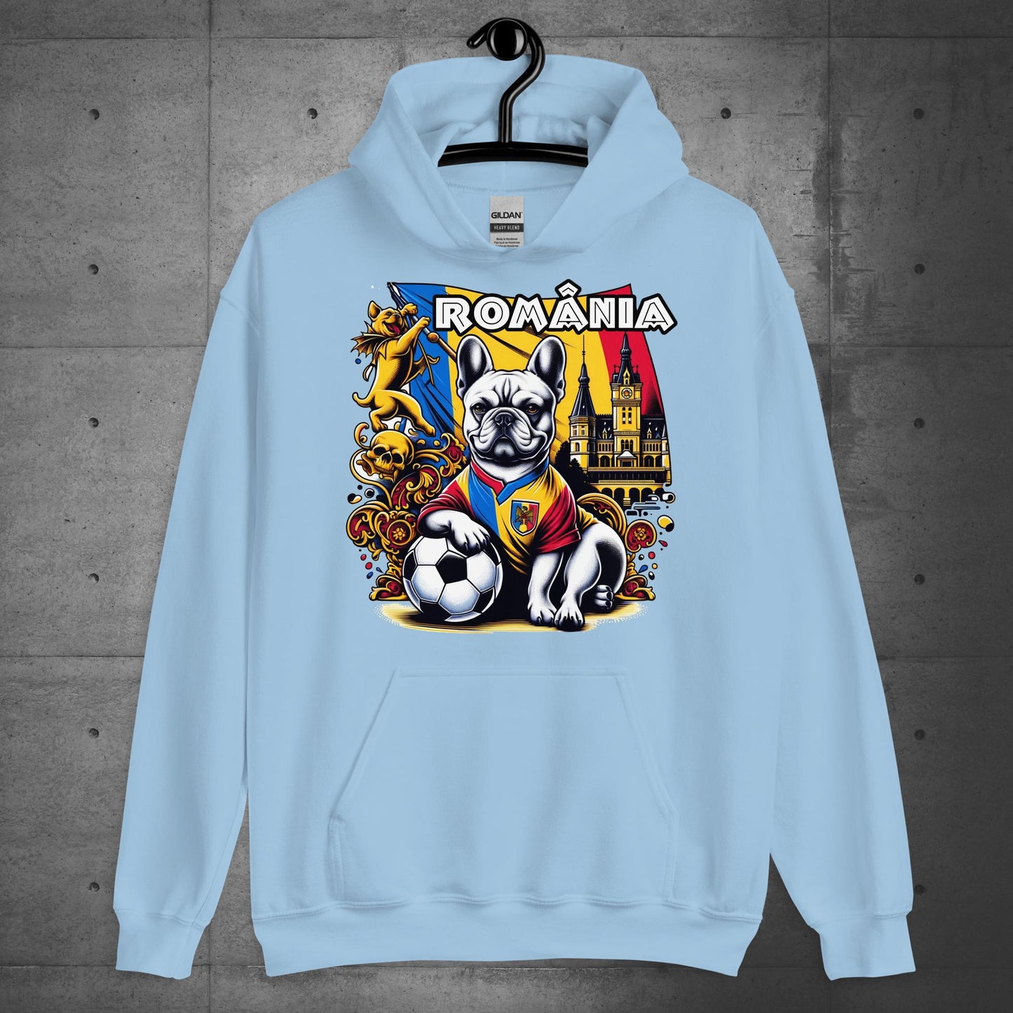 Frenchie Romanian Football Unisex Hoodie