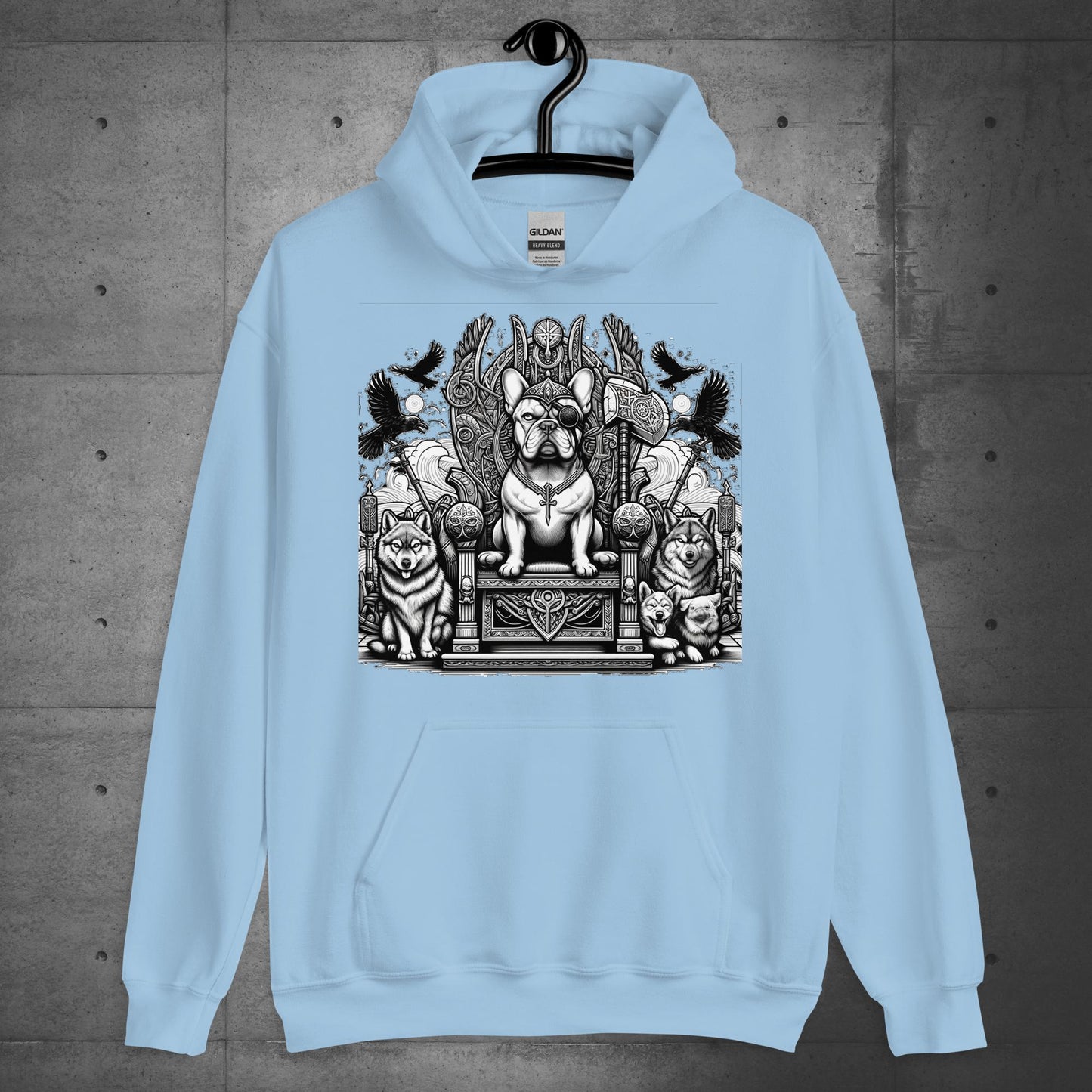 "Throne of Power" Frenchie Unisex Hoodie - Frenchie Emporium