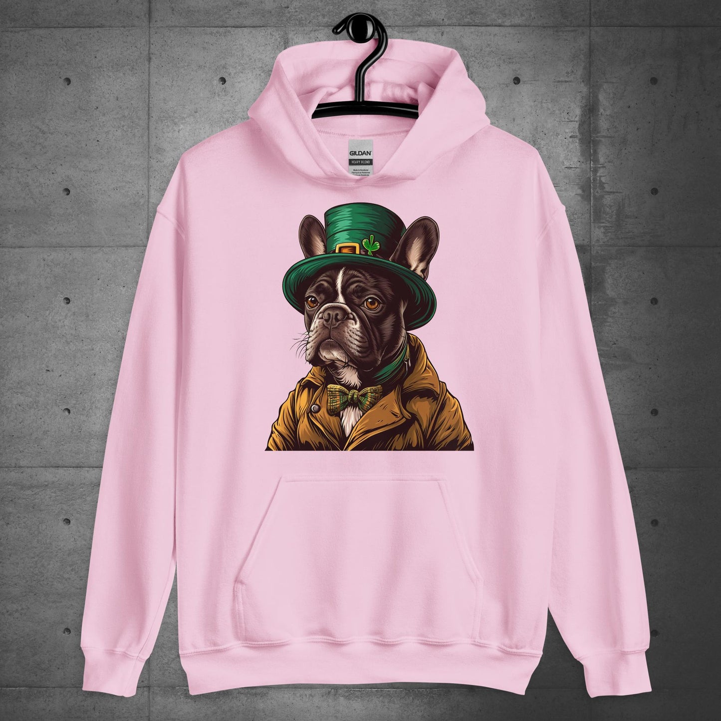 Elegant Frenchie Leprechaun" Unisex Hoodie,