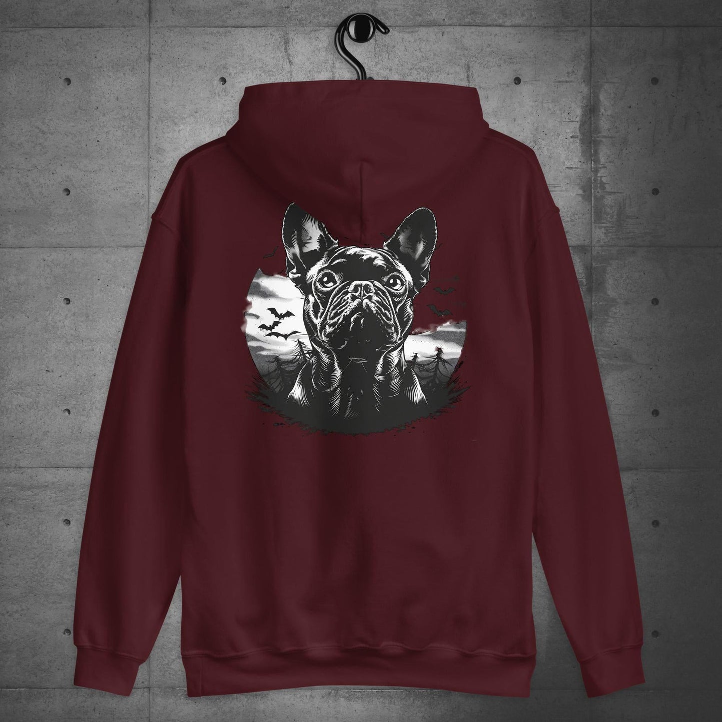 "Frenchie Vampire bloodhunt"- Unisex Hoodie - Back Print - Frenchie Emporium