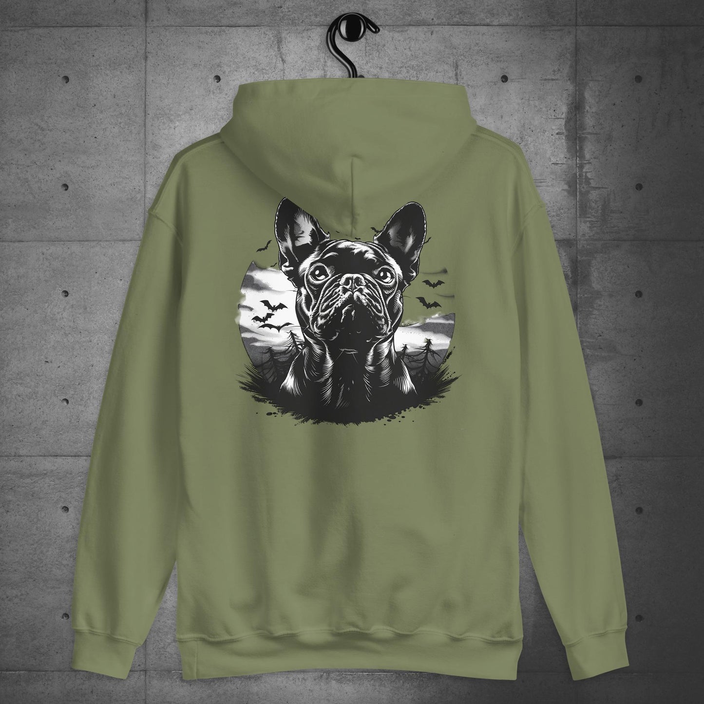 "Frenchie Vampire bloodhunt"- Unisex Hoodie - Back Print - Frenchie Emporium