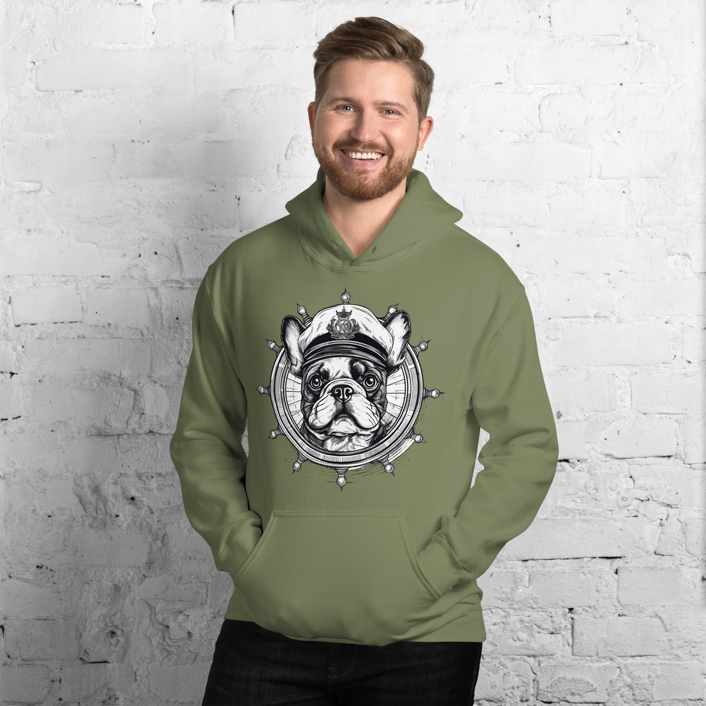 Captain French Bulldog Unisex Hoodie