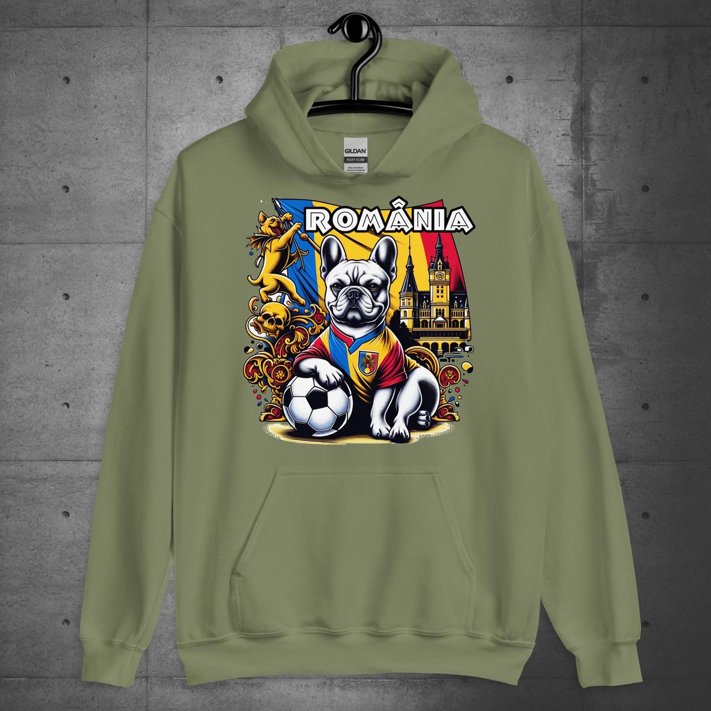 Frenchie Romanian Football Unisex Hoodie