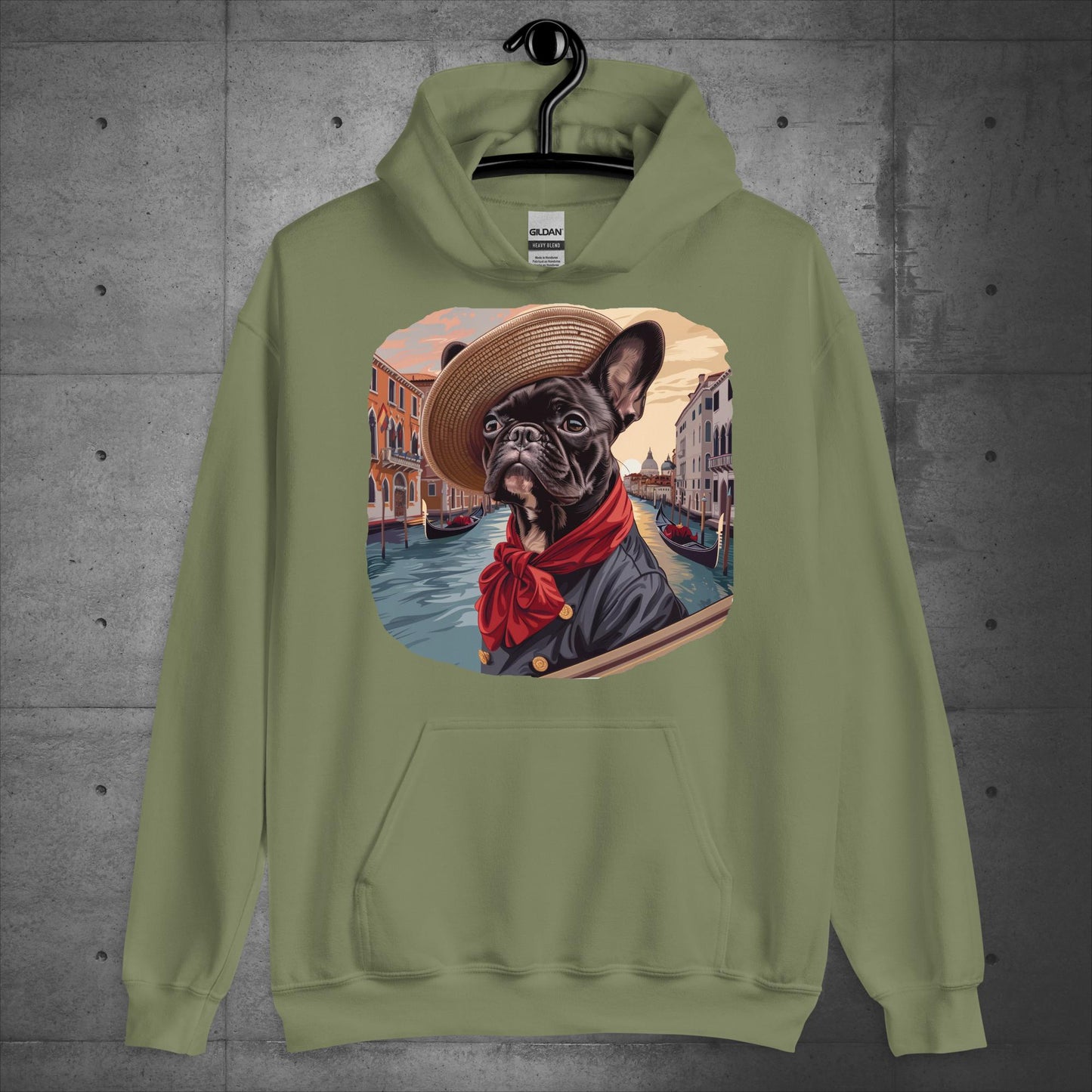 Frenchie as Venice Gondolier - Unisex Hoodie