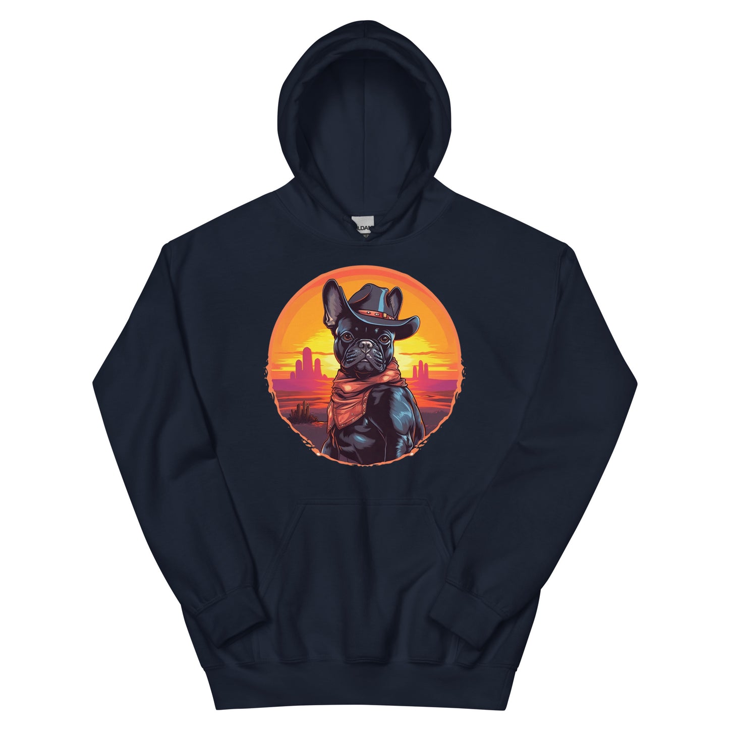 Wild West Cowboy Style Frenchie Unisex Hoodie