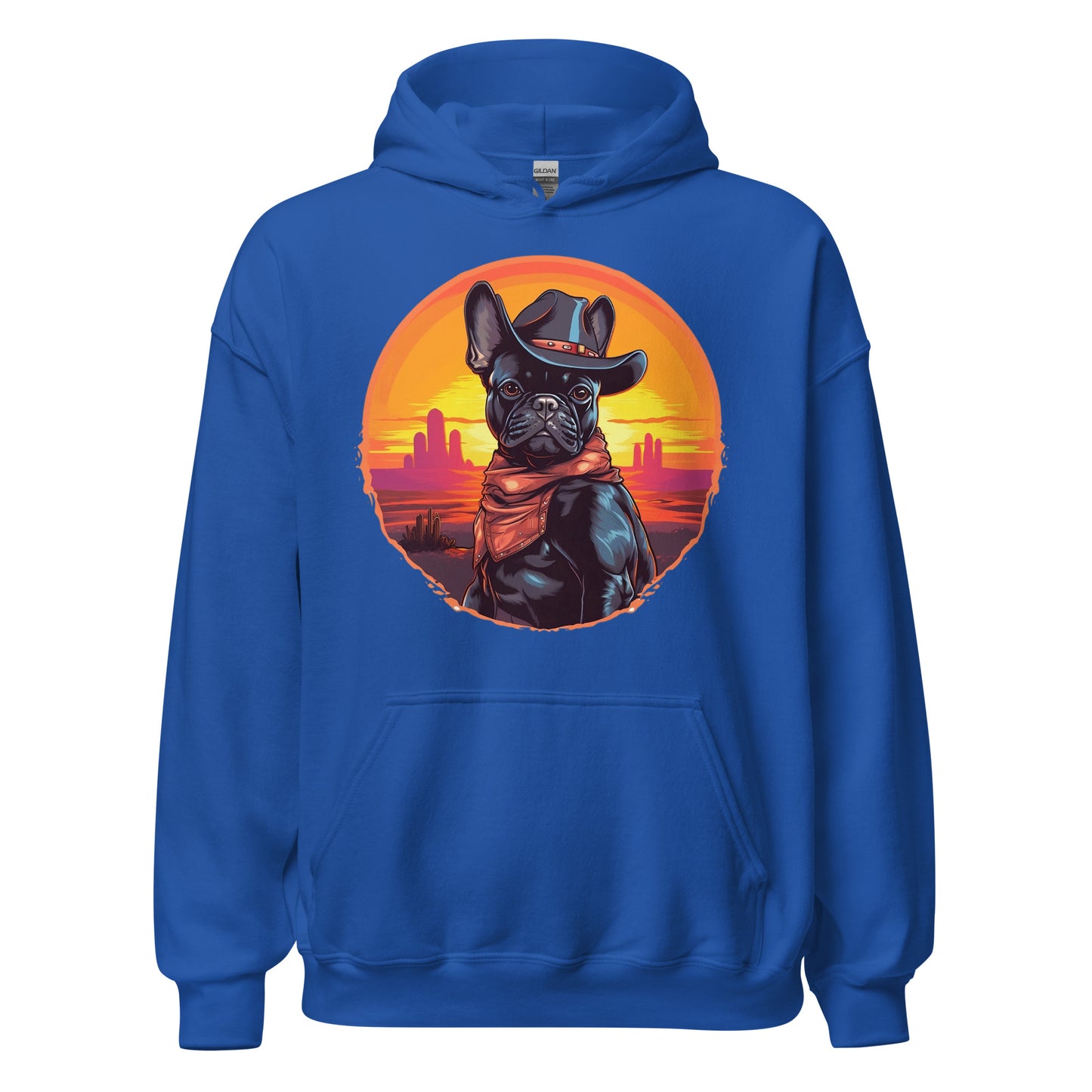 Wild West Cowboy Style Frenchie Unisex Hoodie