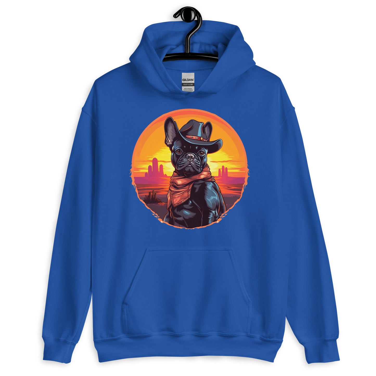 Wild West Cowboy Style Frenchie Unisex Hoodie