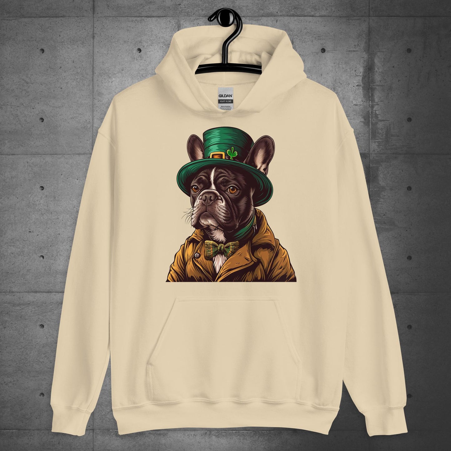 Elegant Frenchie Leprechaun" Unisex Hoodie,