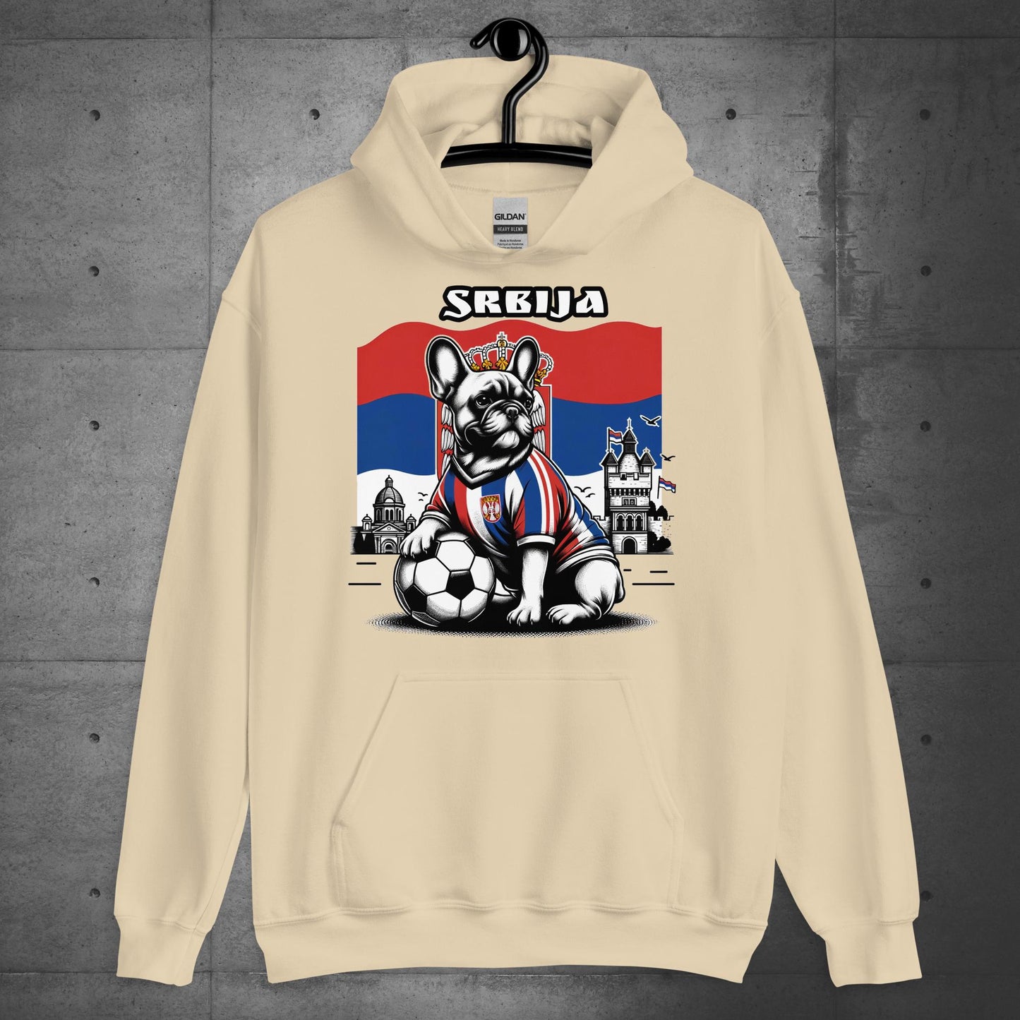 Frenchie Serbia Football Unisex Hoodie. - Frenchie Emporium