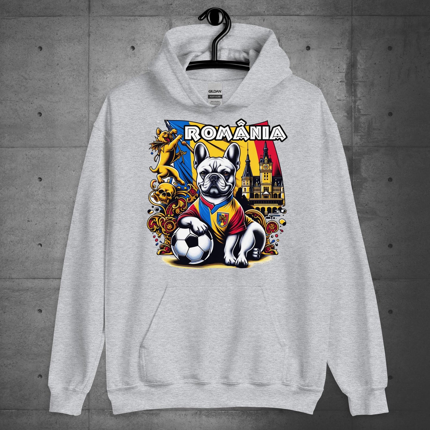 Frenchie Romanian Football Unisex Hoodie