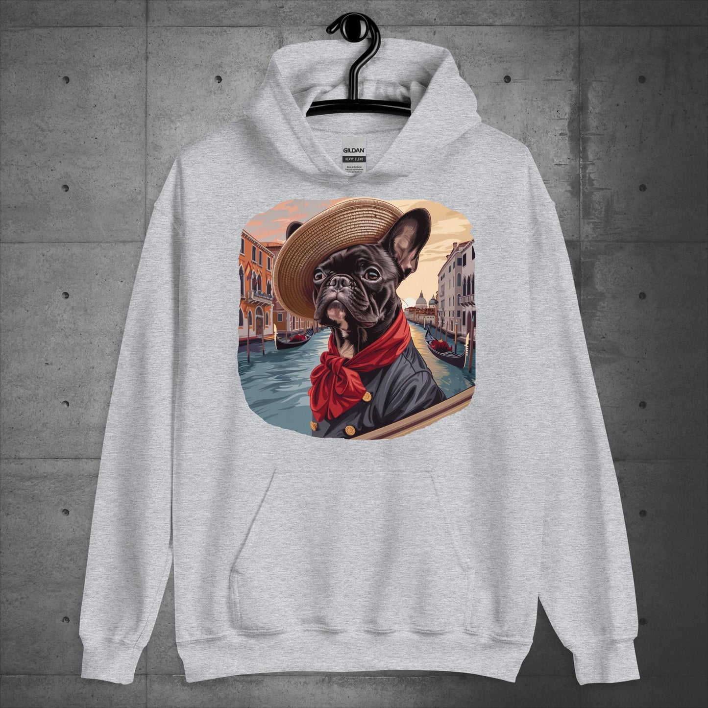 Frenchie as Venice Gondolier - Unisex Hoodie