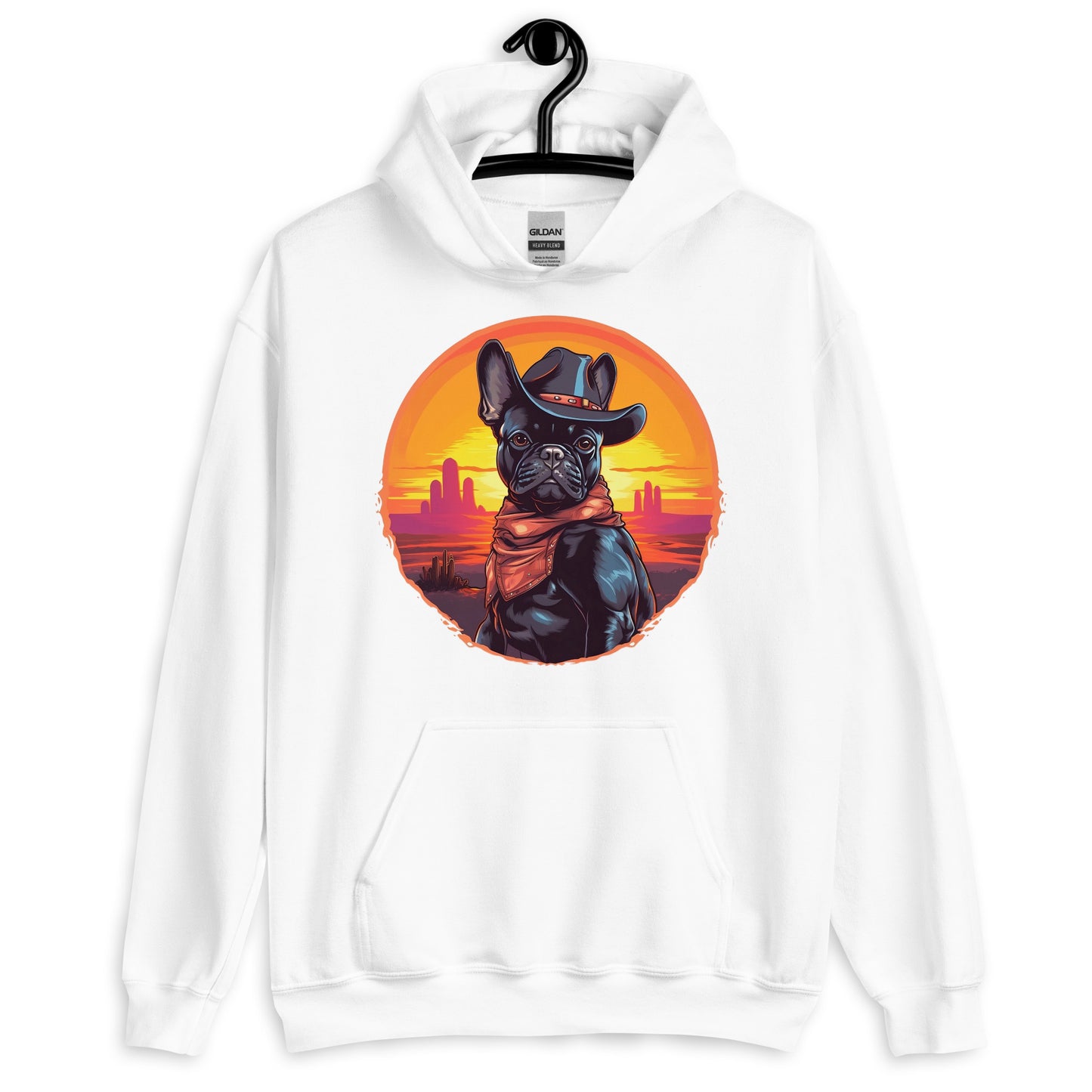 Wild West Cowboy Style Frenchie Unisex Hoodie