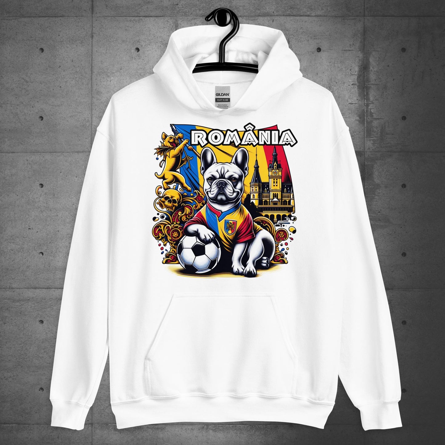 Frenchie Romanian Football Unisex Hoodie