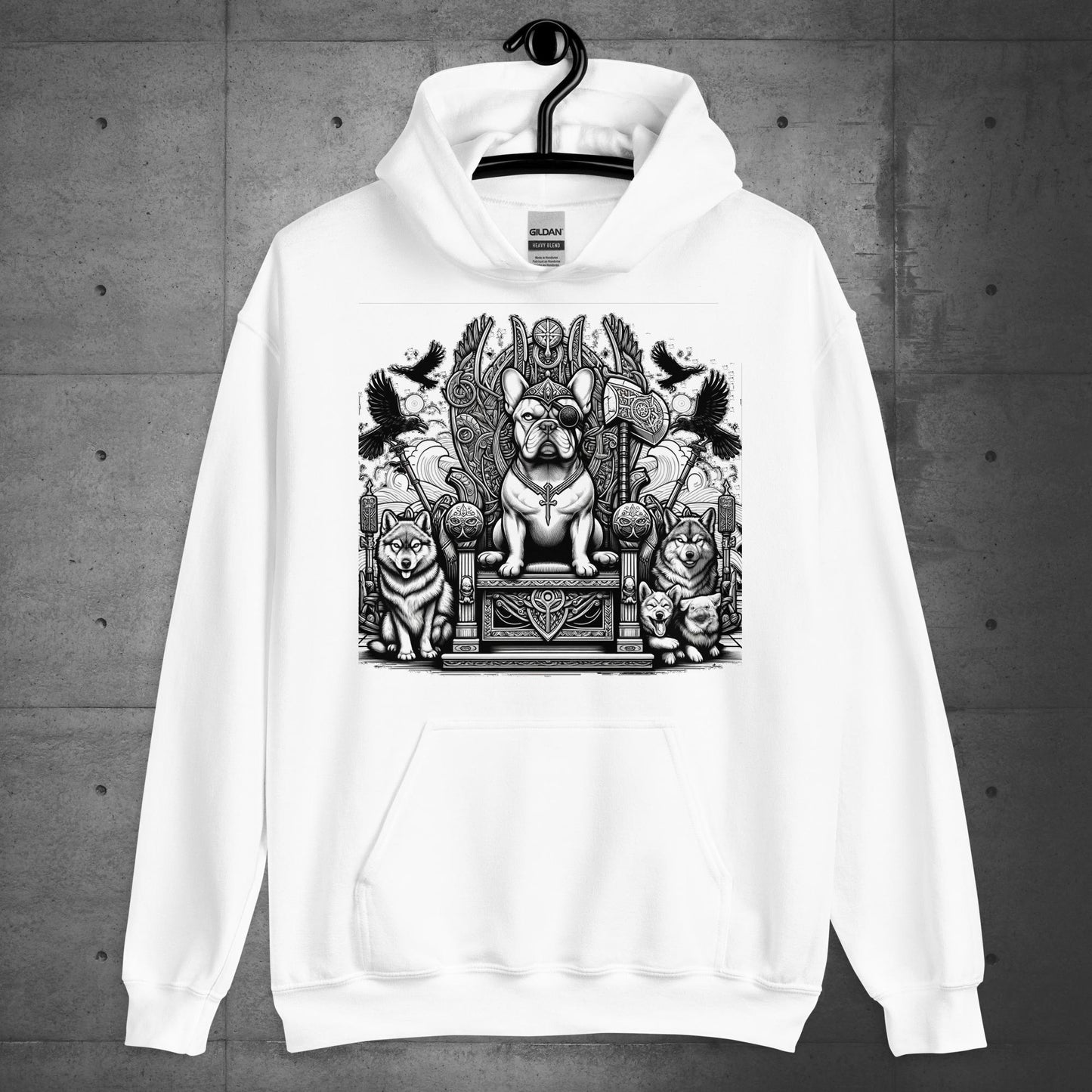 "Throne of Power" Frenchie Unisex Hoodie - Frenchie Emporium