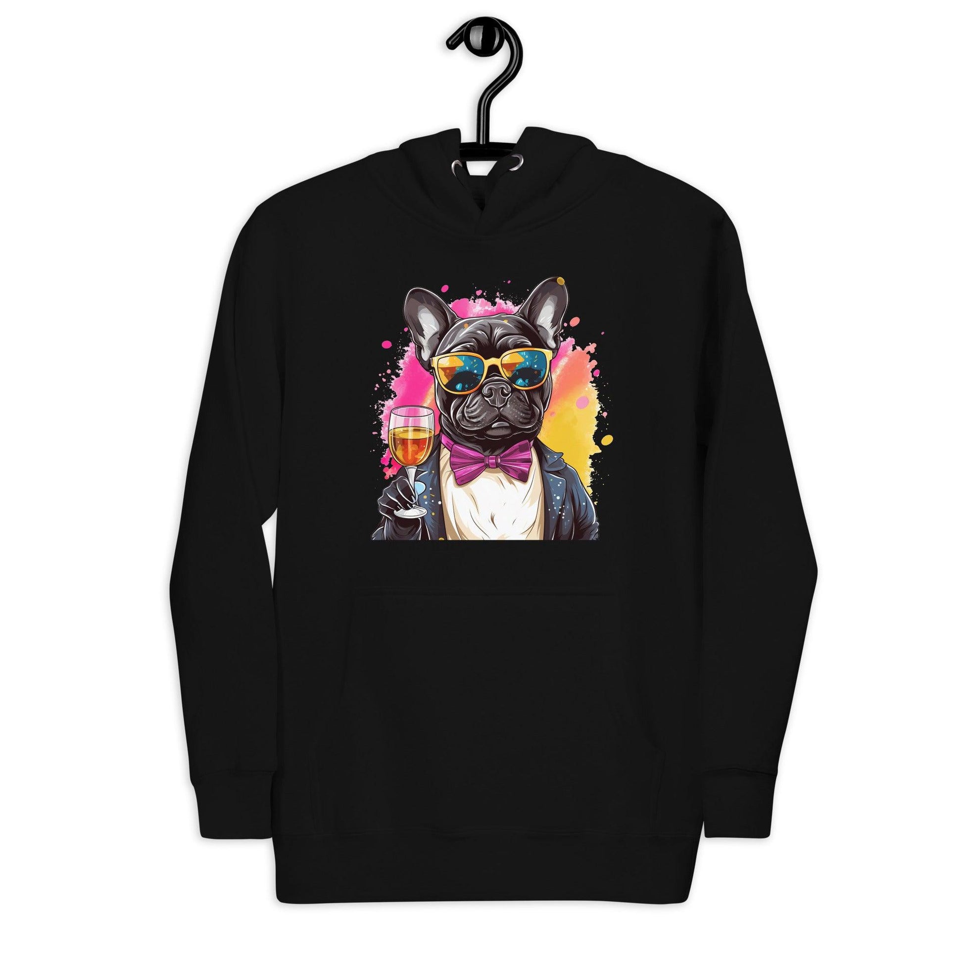 "Champagne Chic Frenchie" - Unisex Hoodie - Frenchie Emporium