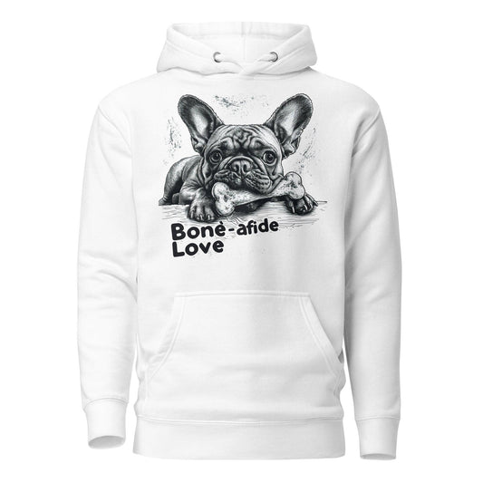 "Bone-afide Love" Unisex Hoodie - Frenchie Emporium