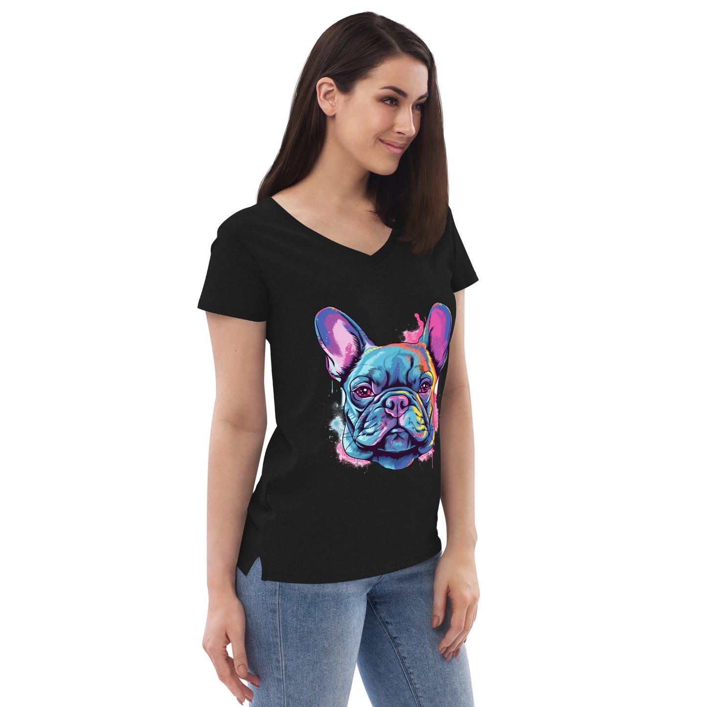 70s Frenchie - Women's V-Neck T-Shirt