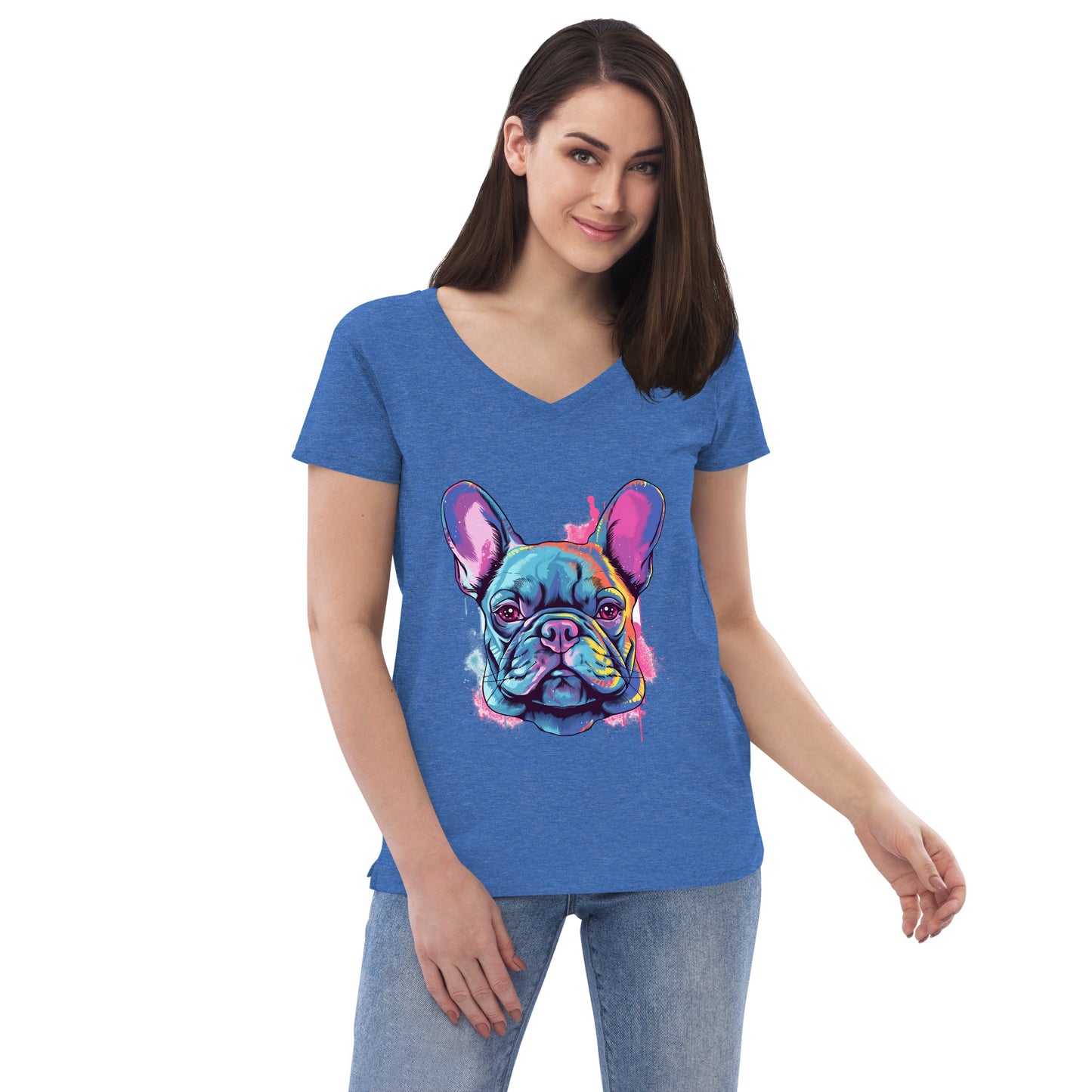 70s Frenchie - Women's V-Neck T-Shirt