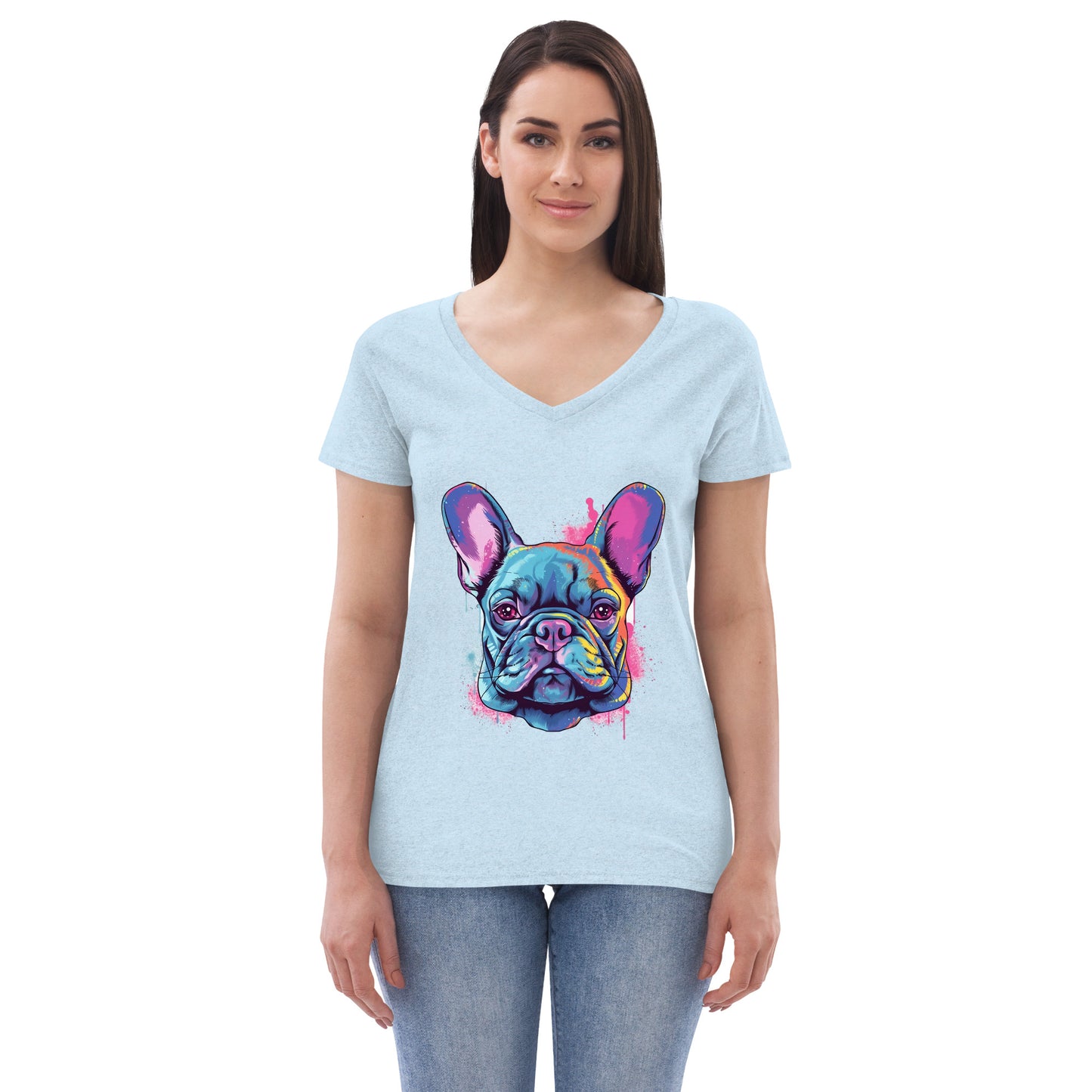 70s Frenchie - Women's V-Neck T-Shirt - Frenchie Emporium